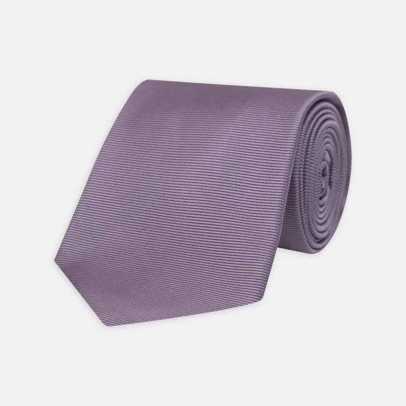 Lilac Horizontal Twill Silk Tie sold by Turnbull & Asser