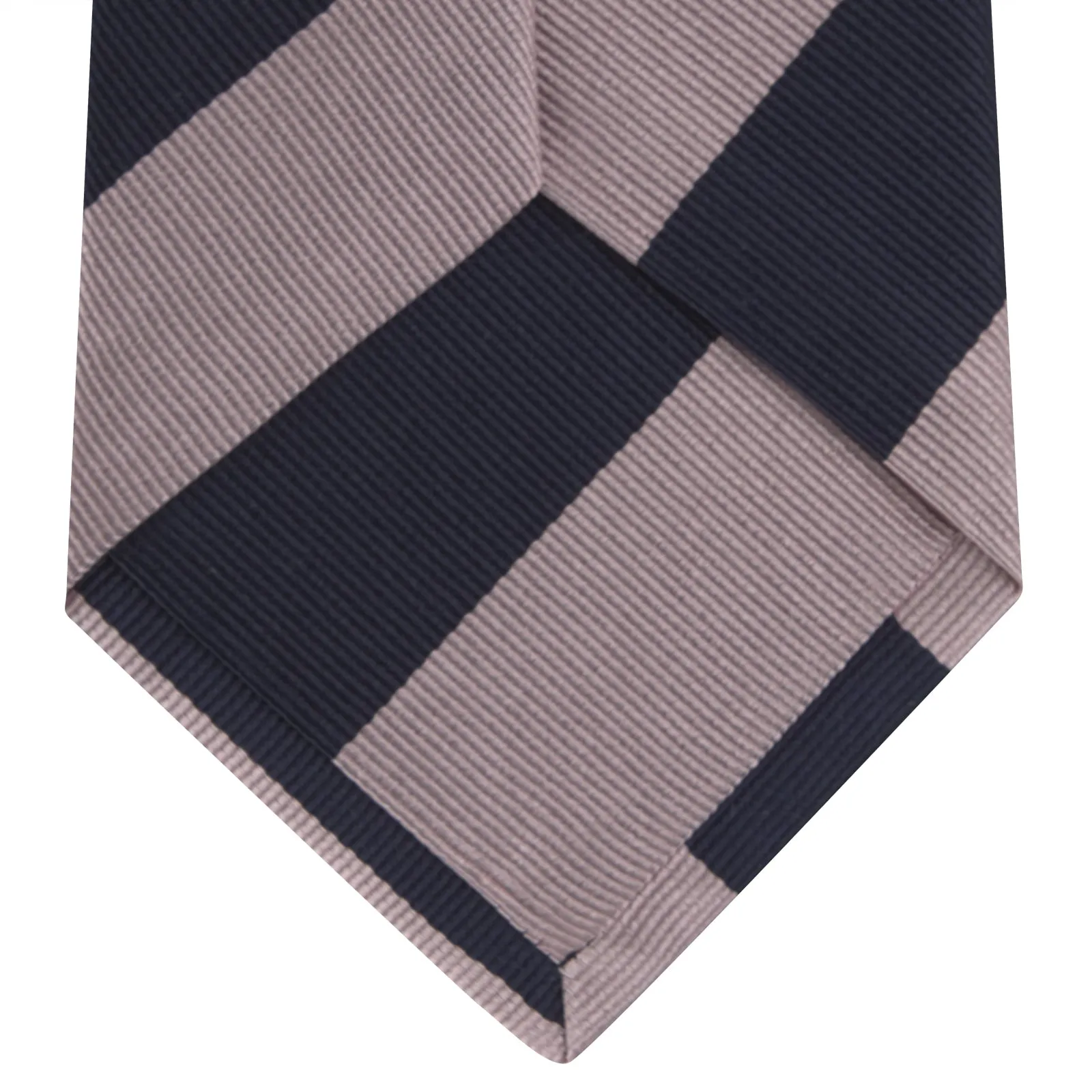 Navy and Rose Block Stripe Repp Silk Tie sold by Turnbull & Asser product image thumbnail 4