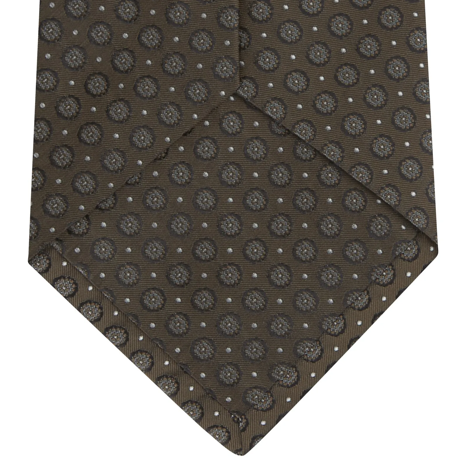 Brown Floral Spot Silk Tie sold by Turnbull & Asser product image thumbnail 4
