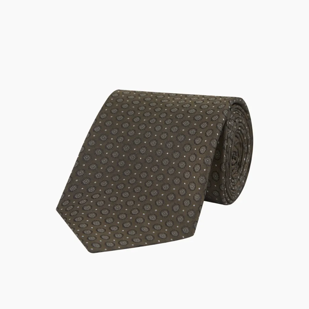 Brown Floral Spot Silk Tie sold by Turnbull & Asser product image thumbnail 5