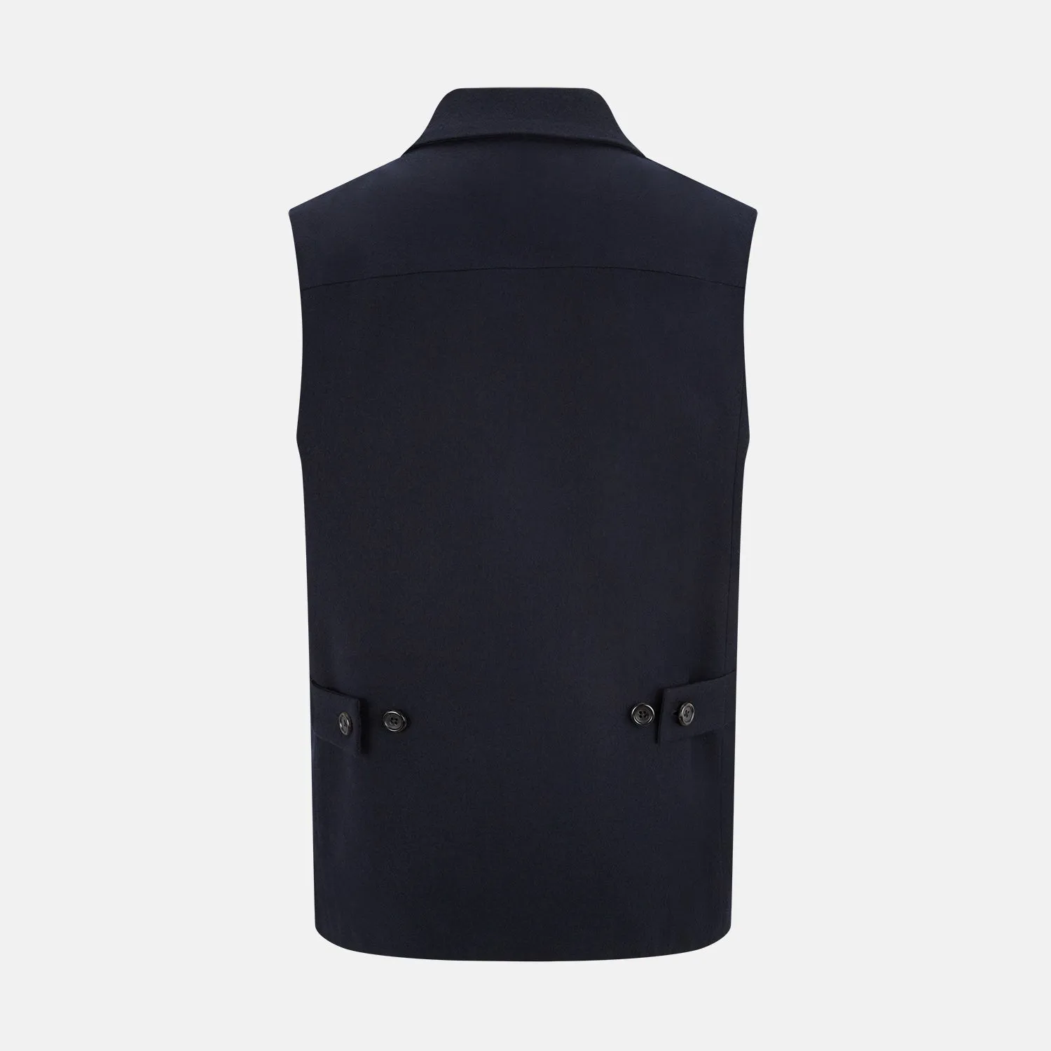 Navy Collared Single-breasted Waistcoat sold by Turnbull & Asser product image thumbnail 4