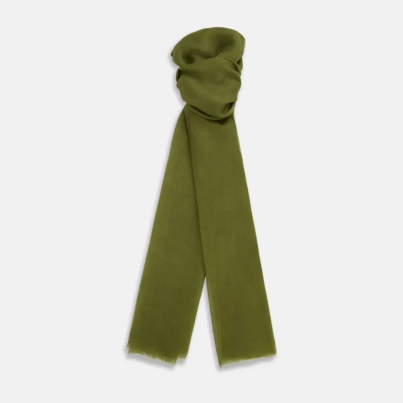 Moss Green Cashmere Scarf sold by Turnbull & Asser