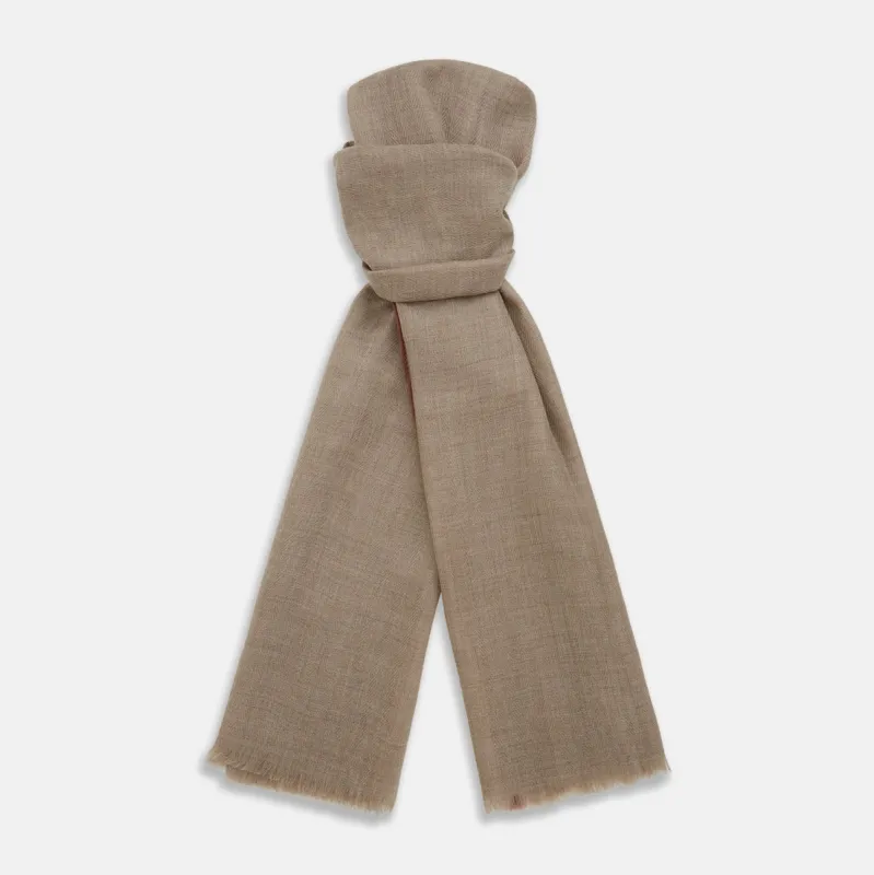 Camel and Cognac Cashmere Scarf sold by Turnbull & Asser