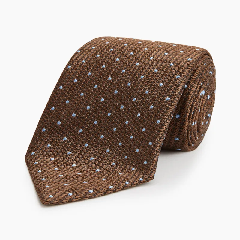 LACE ON TONE SPOT EARTH RIVER TIE sold by Turnbull & Asser