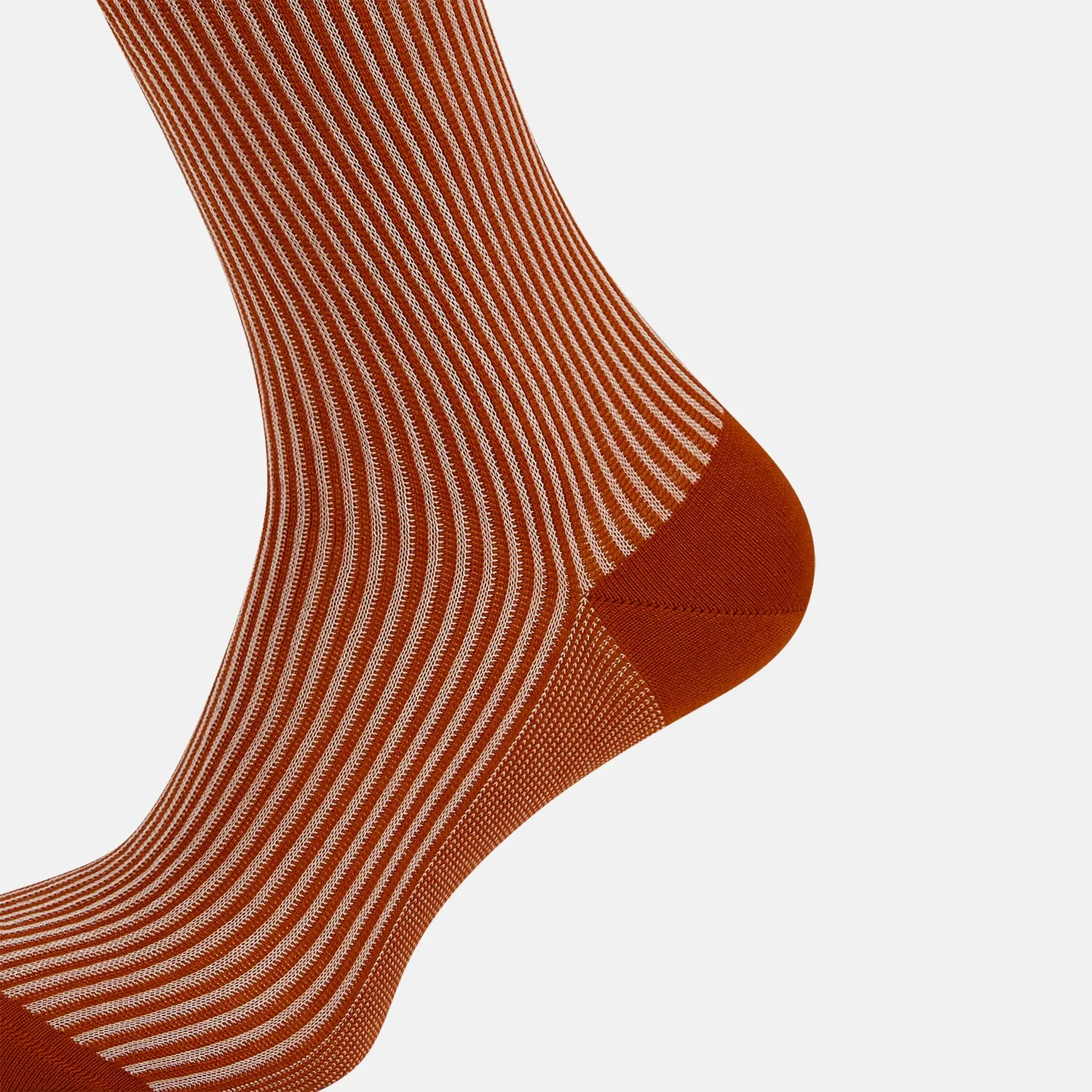 Rust/White Thin Striped Long Socks sold by Turnbull & Asser product image thumbnail 4