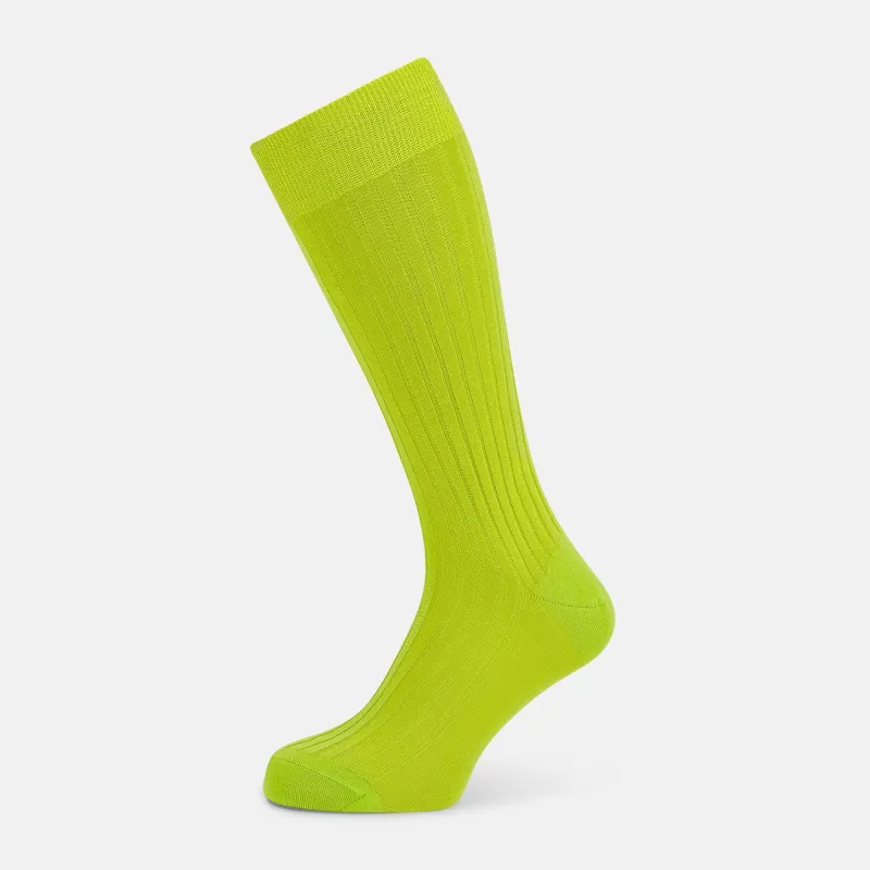 Lime Mid-Length Socks sold by Turnbull & Asser