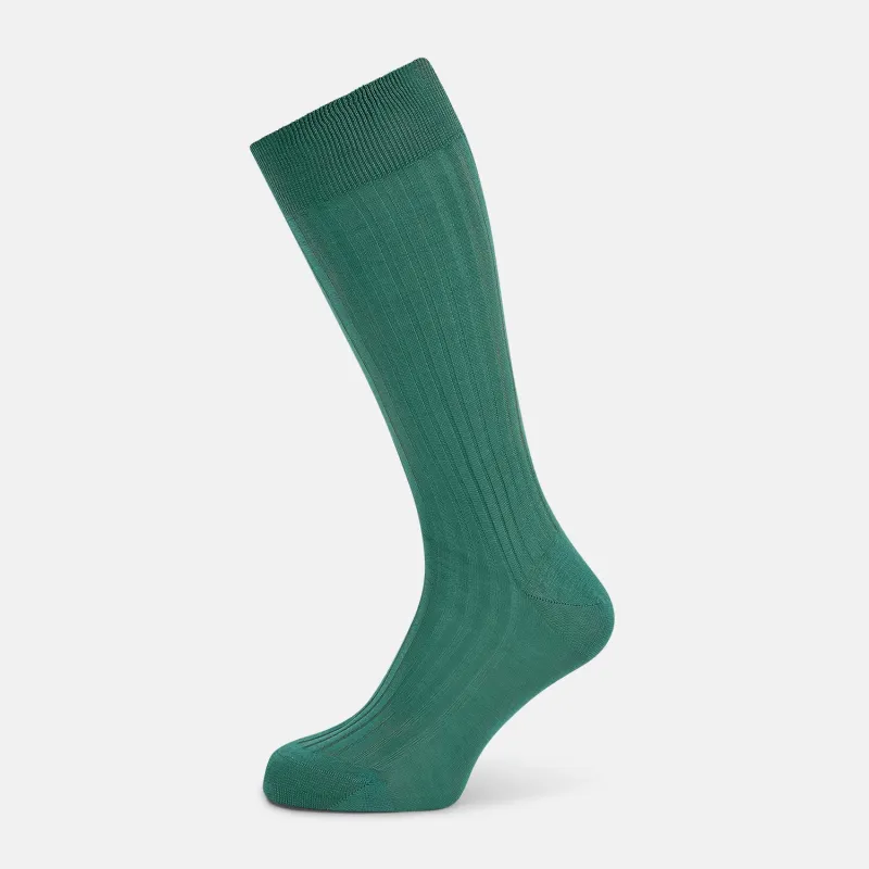 Sage Mid-Length Socks sold by Turnbull & Asser