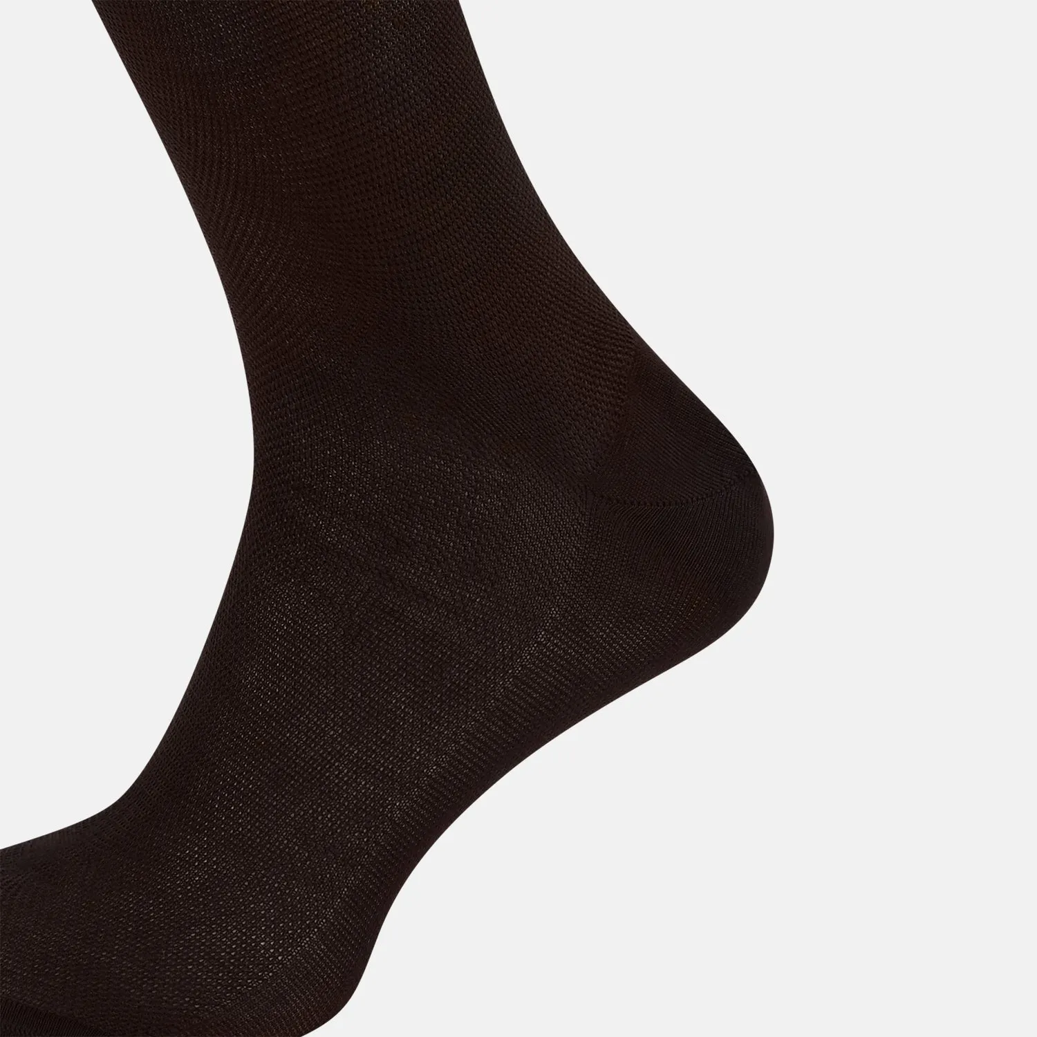Coffee Micro Knit Long Socks sold by Turnbull & Asser product image thumbnail 4