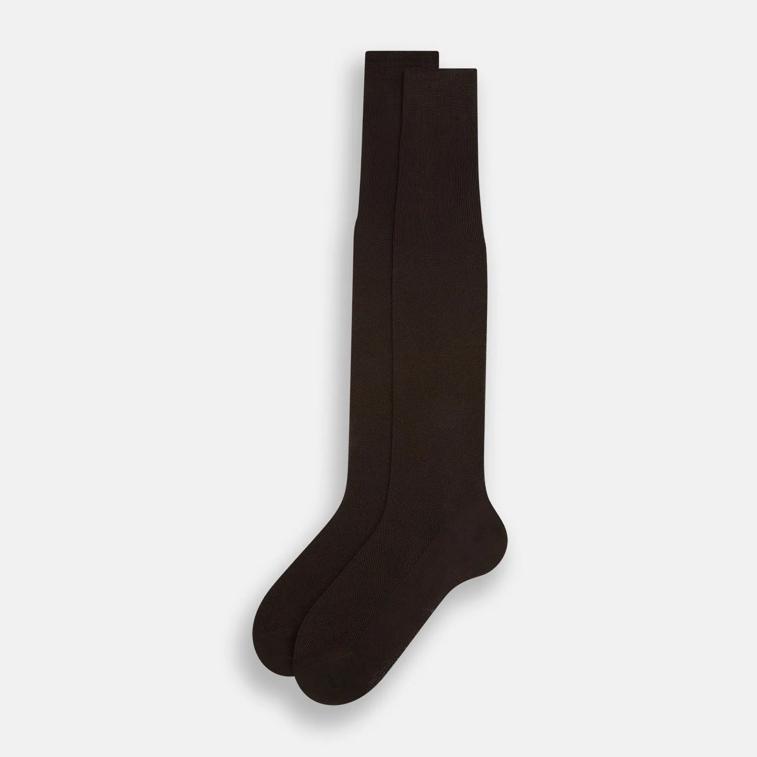 Coffee Micro Knit Long Socks sold by Turnbull & Asser product image thumbnail 2