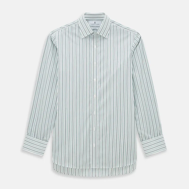 Forest Green Multi Stripe Mayfair Shirt sold by Turnbull & Asser
