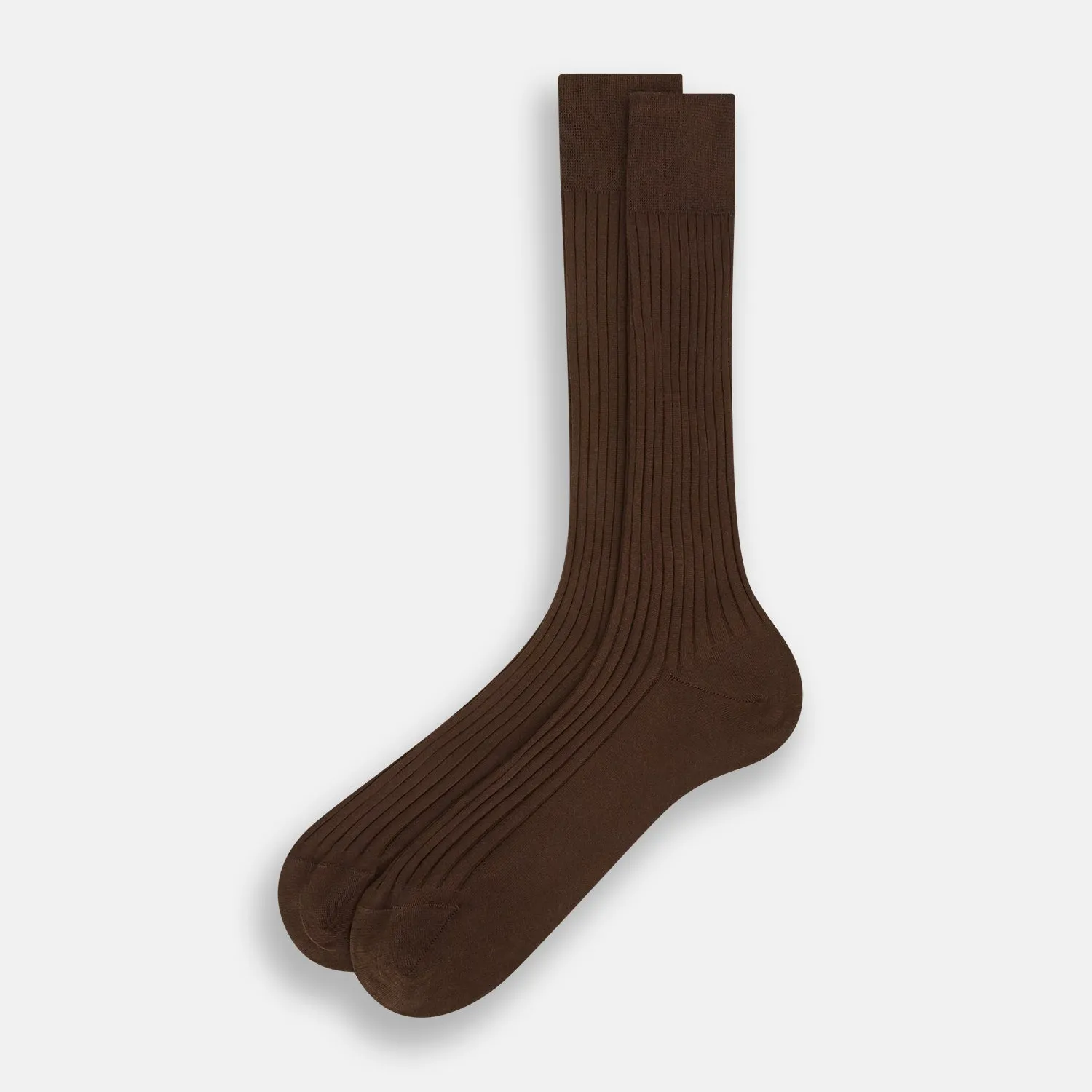 Coffee Organic Cotton Mid-Length Socks sold by Turnbull & Asser product image thumbnail 2