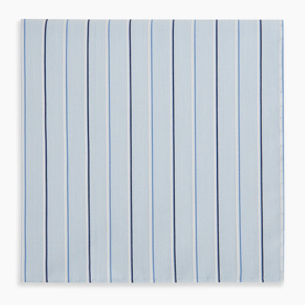 Navy and Blue Combination Stripe Hand-Rolled Handkerchief sold by Turnbull & Asser product image thumbnail 4