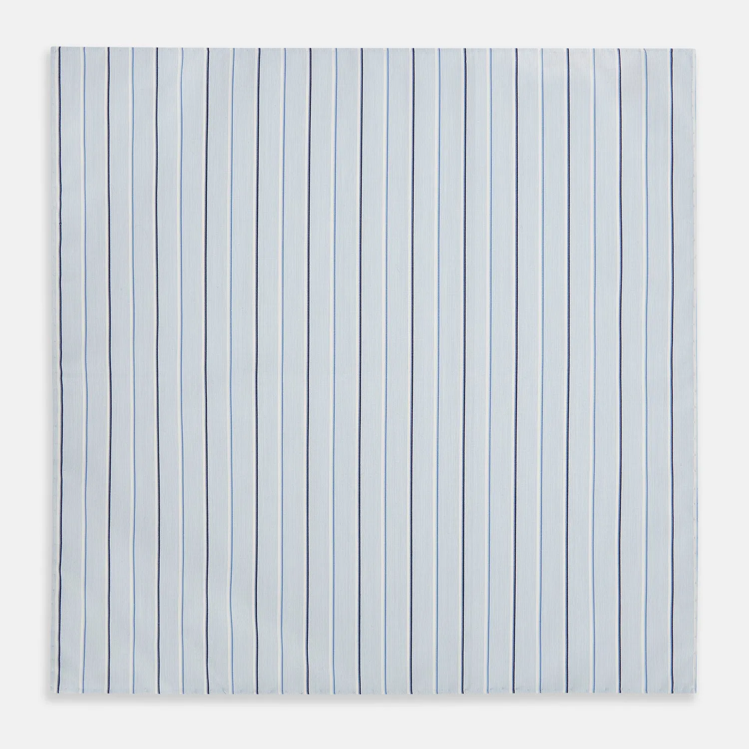 Navy and Blue Combination Stripe Hand-Rolled Handkerchief sold by Turnbull & Asser