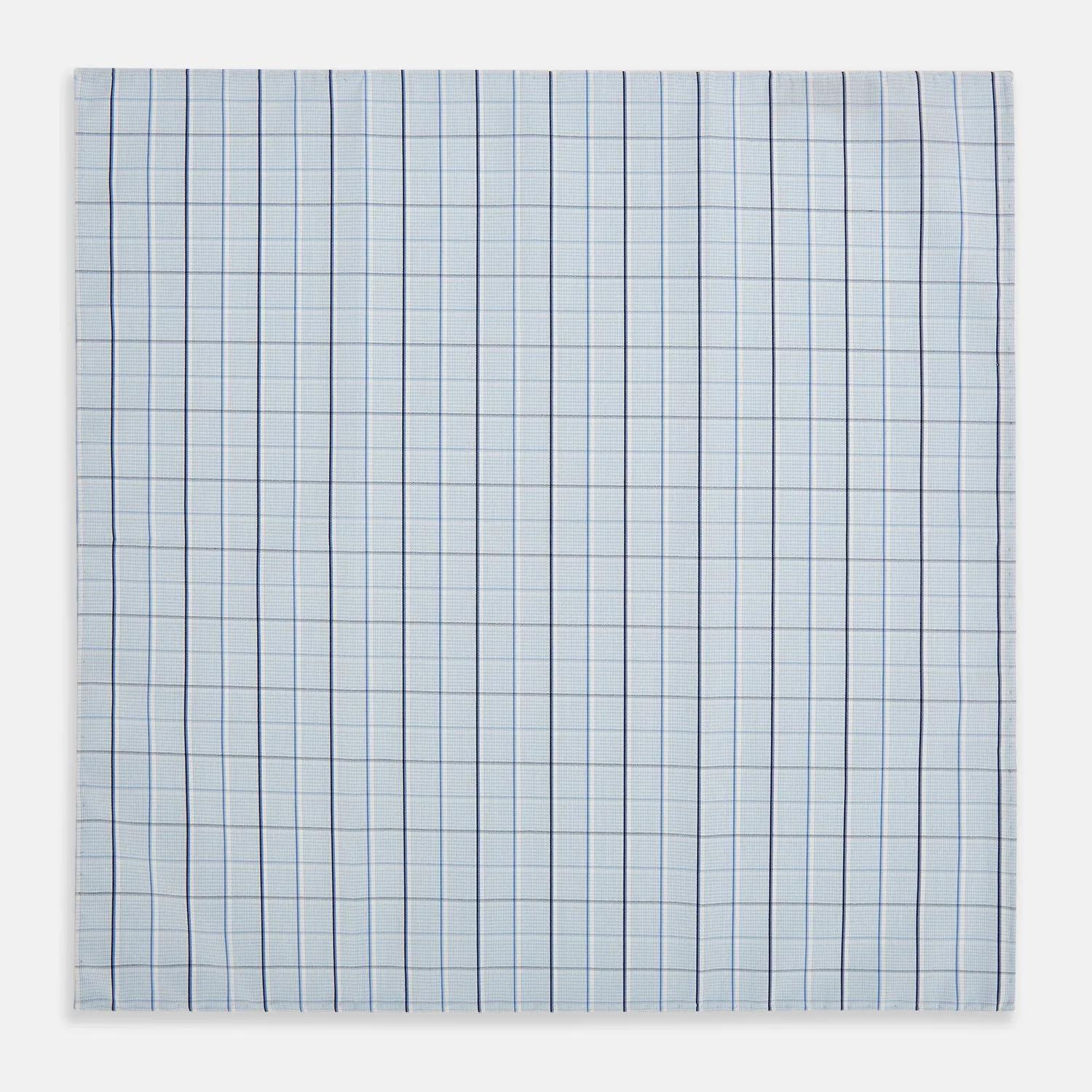 Navy and Blue Combination Check Hand-Rolled Handkerchief sold by Turnbull & Asser product image thumbnail 3