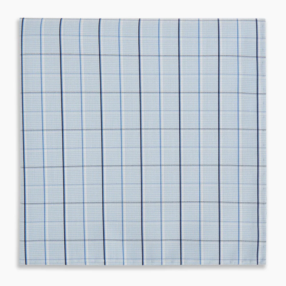 Navy and Blue Combination Check Hand-Rolled Handkerchief sold by Turnbull & Asser product image thumbnail 4