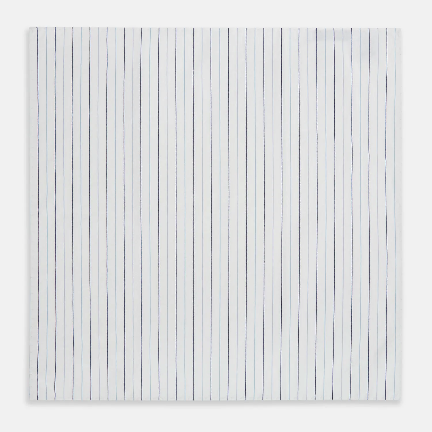 Navy and Blue Wide Pinstripe Hand-Rolled Handkerchief sold by Turnbull & Asser product image thumbnail 3