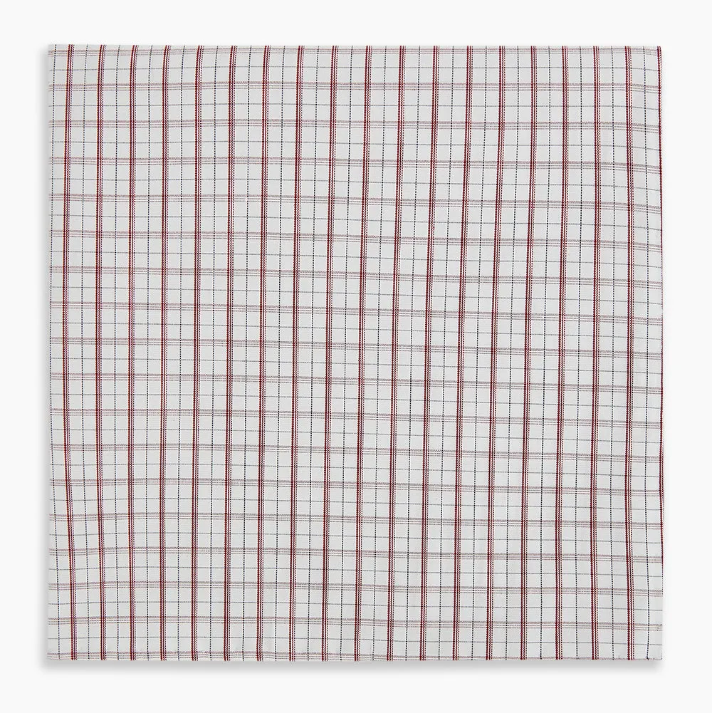 Red Tattersall Check Hand-Rolled Handkerchief sold by Turnbull & Asser product image thumbnail 4