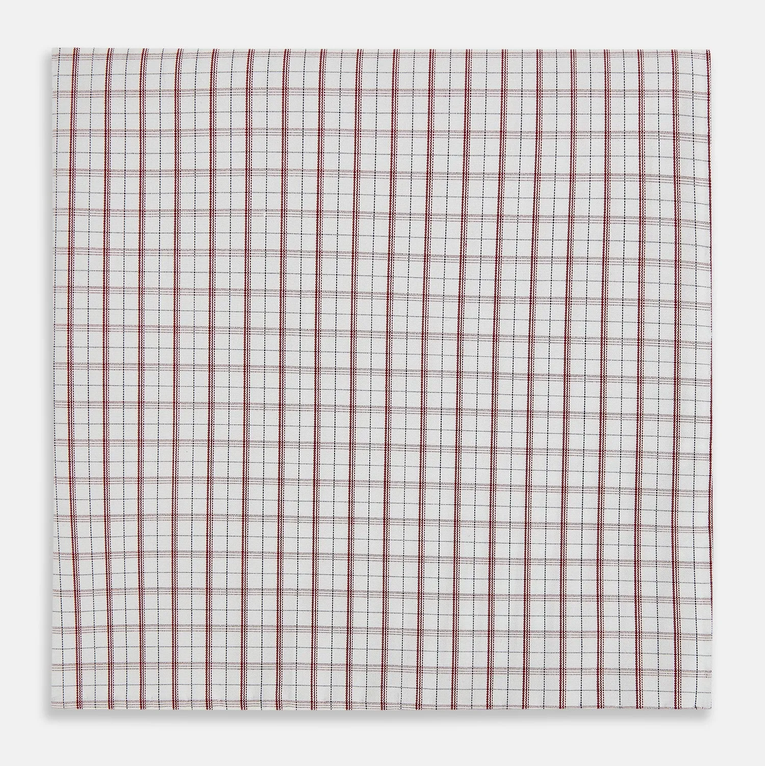 Red Tattersall Check Hand-Rolled Handkerchief sold by Turnbull & Asser product image thumbnail 3
