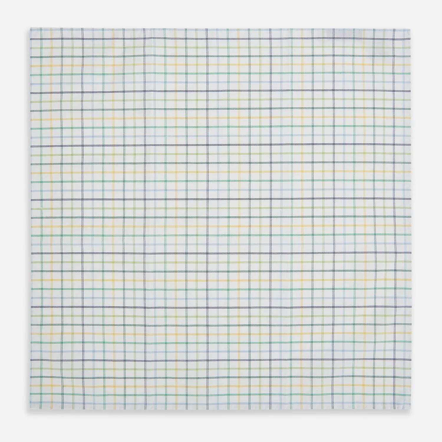 Green Multi Double Grid Check Hand-Rolled Handkerchief sold by Turnbull & Asser product image thumbnail 2