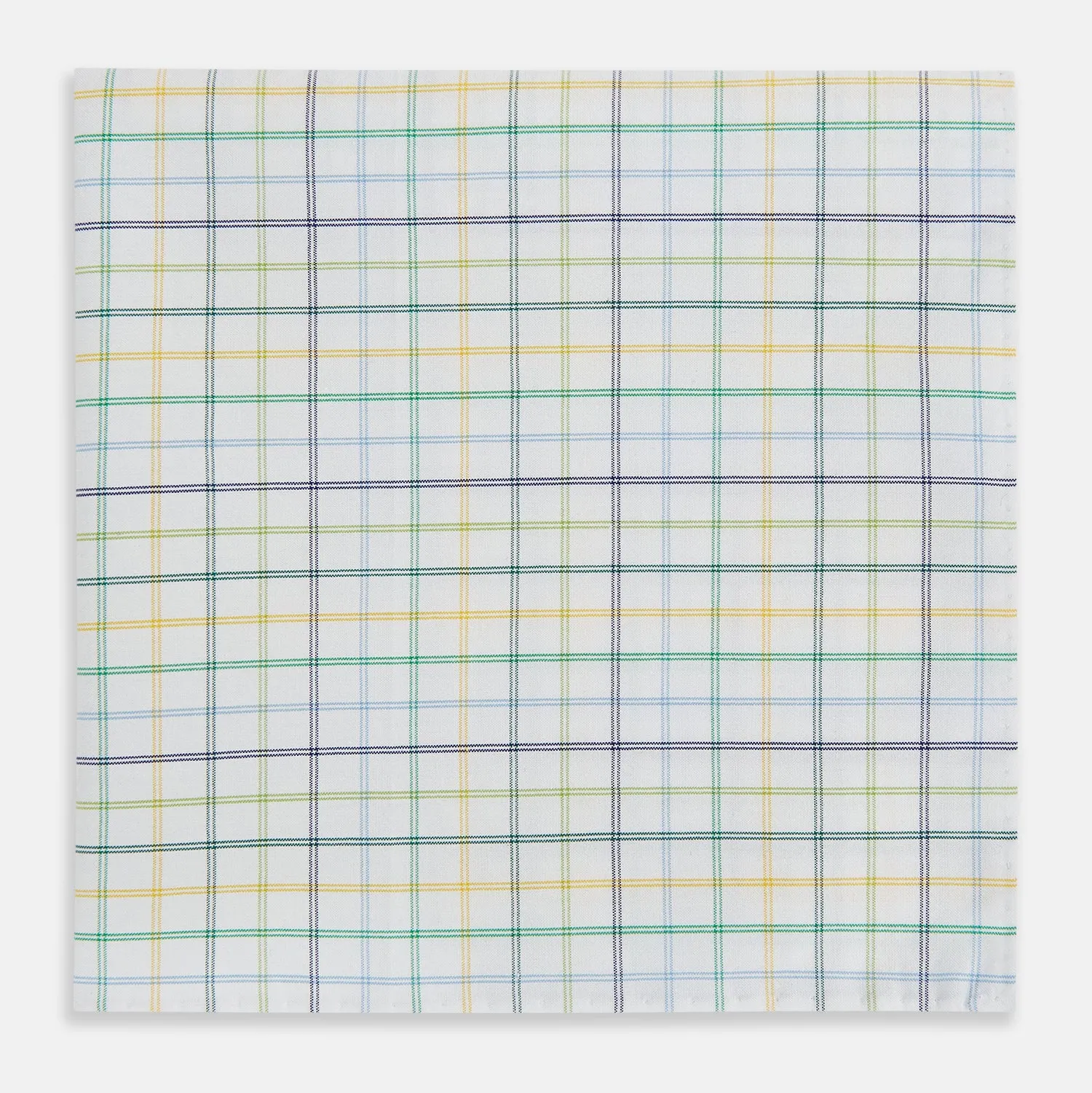 Green Multi Double Grid Check Hand-Rolled Handkerchief sold by Turnbull & Asser