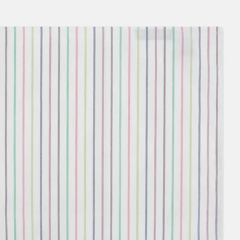 Green Multi Double Pinstripe Hand-Rolled Handkerchief sold by Turnbull & Asser