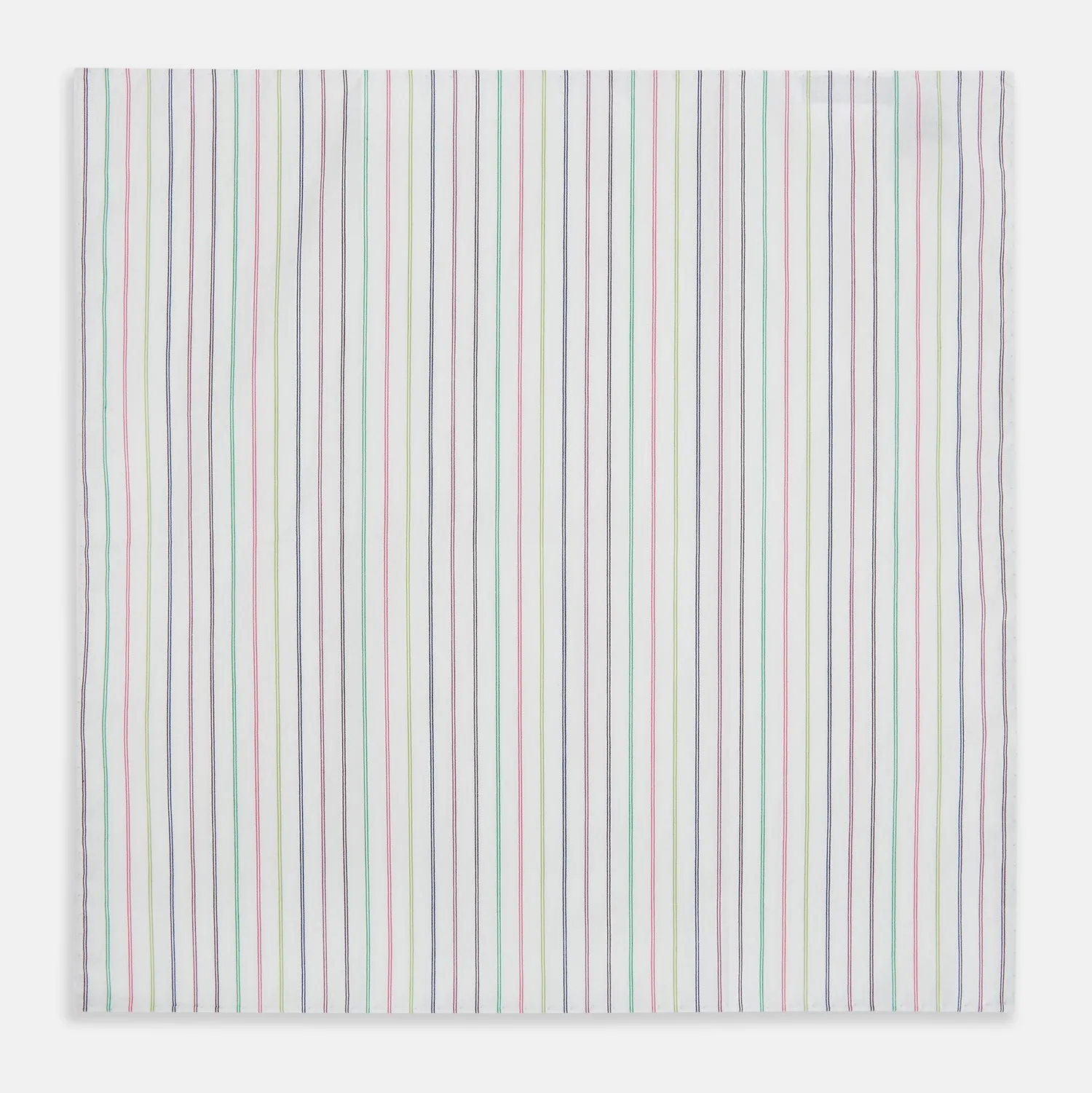 Green Multi Double Pinstripe Hand-Rolled Handkerchief sold by Turnbull & Asser product image thumbnail 2