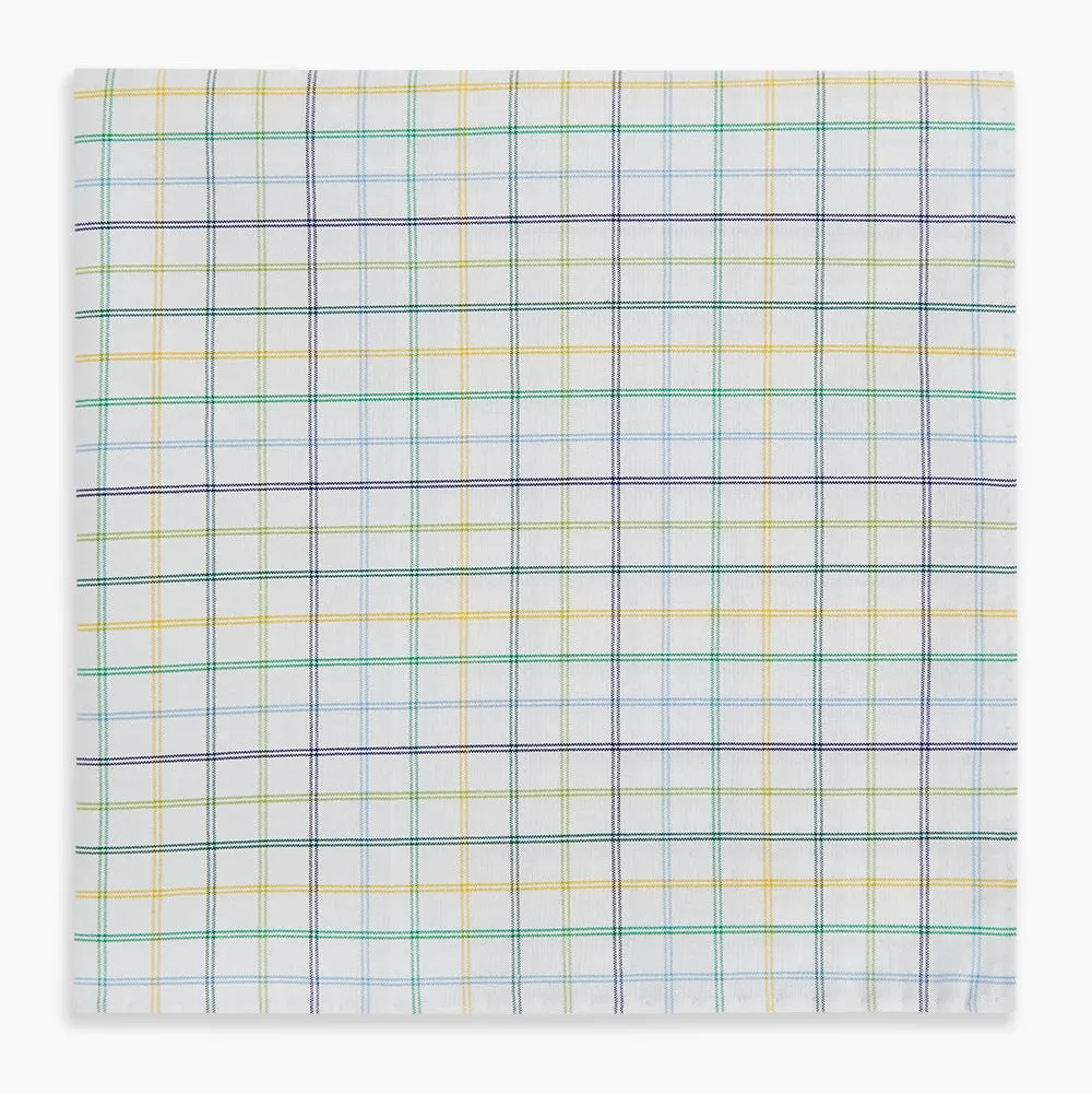 Yellow Multi Double Grid Check Hand-Rolled Handkerchief sold by Turnbull & Asser product image thumbnail 4