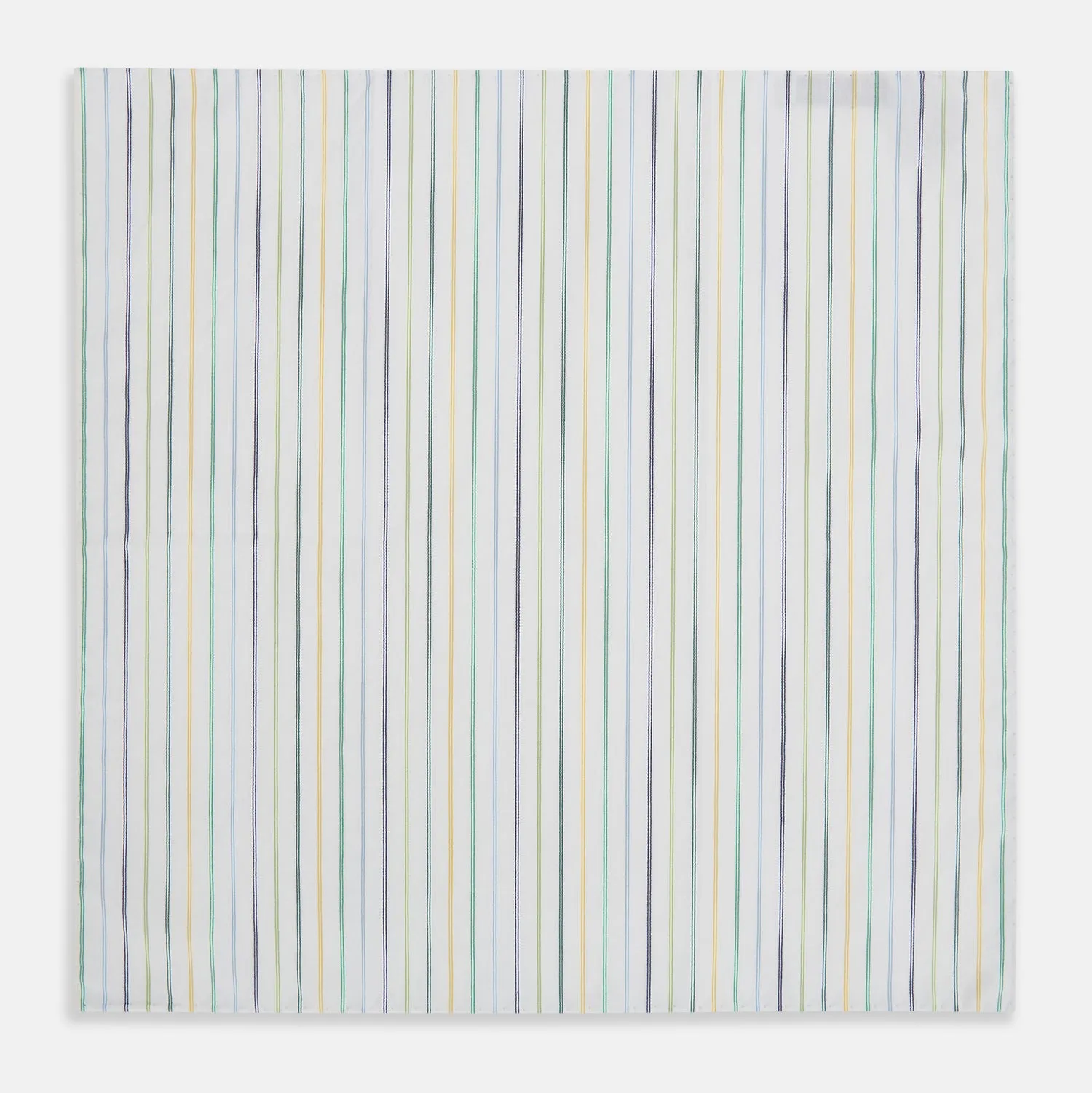 Yellow Multi Double Pinstripe Hand-Rolled Handkerchief sold by Turnbull & Asser product image thumbnail 2