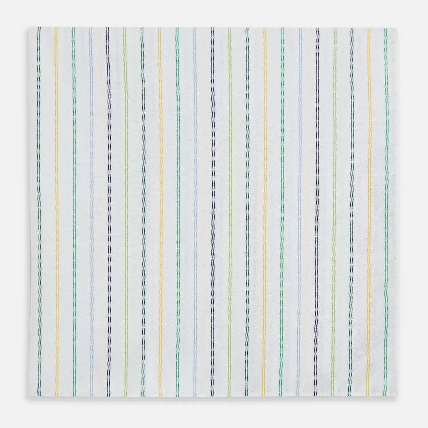 Yellow Multi Double Pinstripe Hand-Rolled Handkerchief sold by Turnbull & Asser product image thumbnail 3