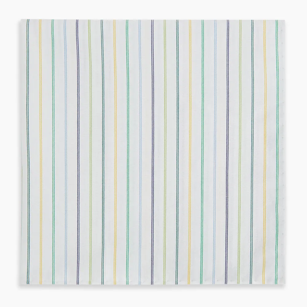 Yellow Multi Double Pinstripe Hand-Rolled Handkerchief sold by Turnbull & Asser product image thumbnail 4