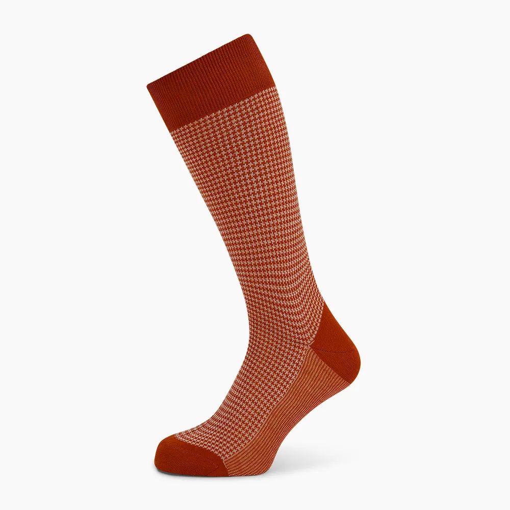 Rose Houndstooth Mid-Length Socks sold by Turnbull & Asser product image thumbnail 5