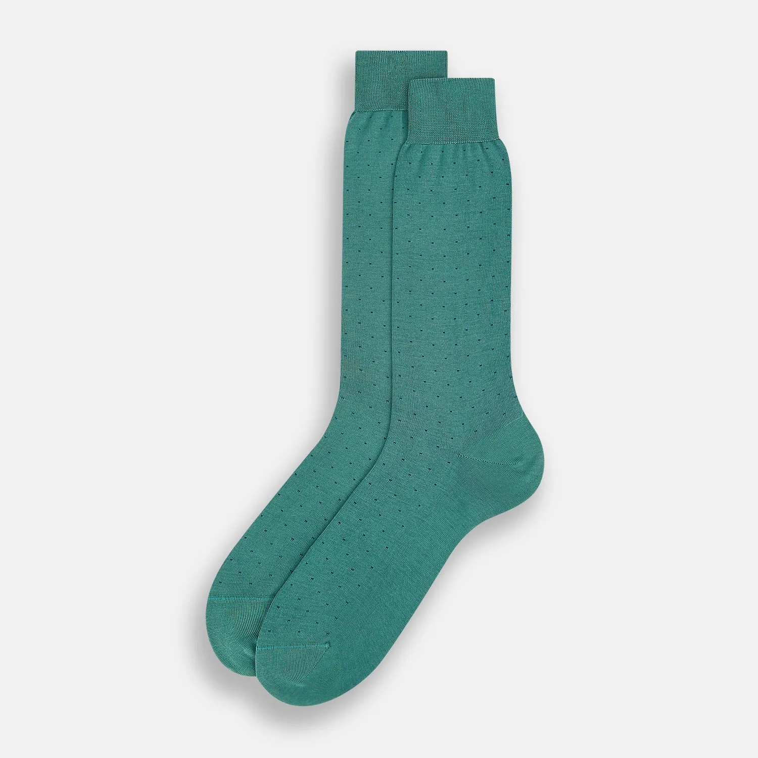 Forest Green/Navy Dot Mid-Length Socks sold by Turnbull & Asser product image thumbnail 2