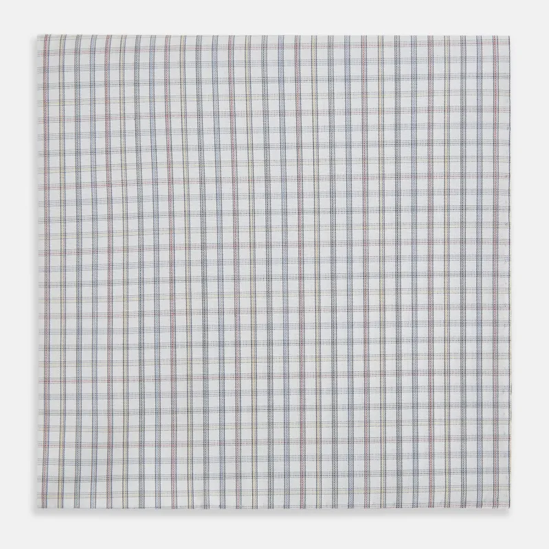 Sky Blue Multi Graph Check Hand-Rolled Handkerchief sold by Turnbull & Asser
