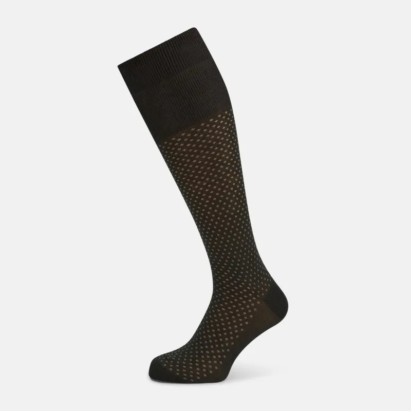 Forest Green Motif Long Socks sold by Turnbull & Asser