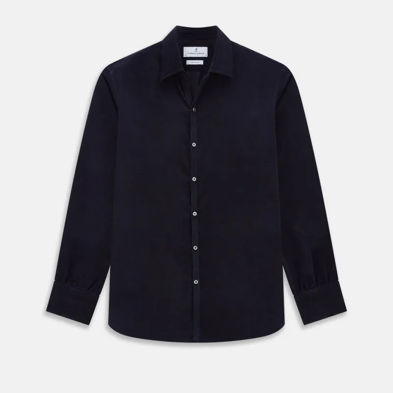 Navy Corduroy Windsor Shirt sold by Turnbull & Asser