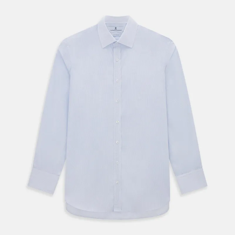 Blue/White Micro Check Mayfair Shirt sold by Turnbull & Asser