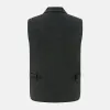 Graphite Melange Collared Single-breasted Waistcoat sold by Turnbull & Asser