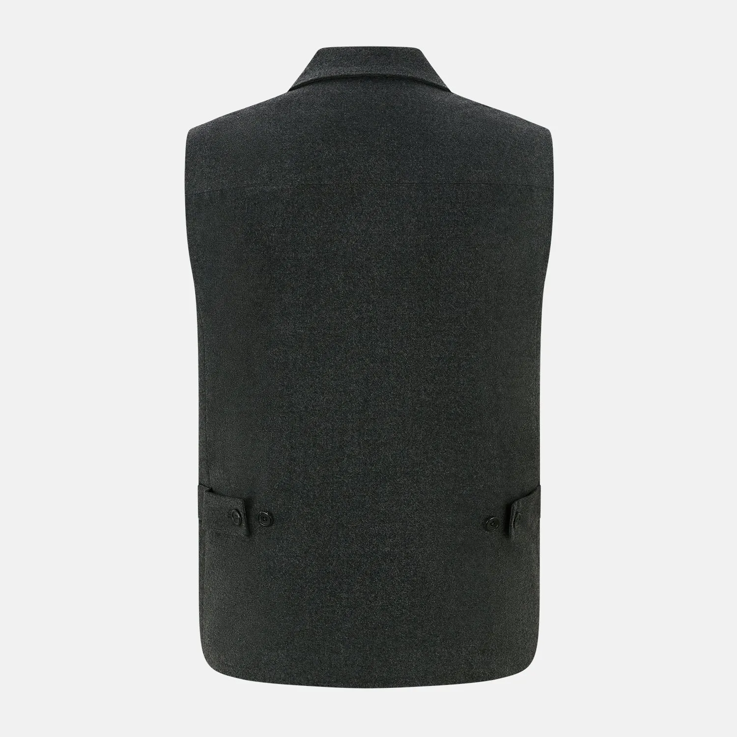 Graphite Melange Collared Single-breasted Waistcoat sold by Turnbull & Asser product image thumbnail 3