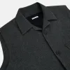 Graphite Melange Collared Single-breasted Waistcoat sold by Turnbull & Asser