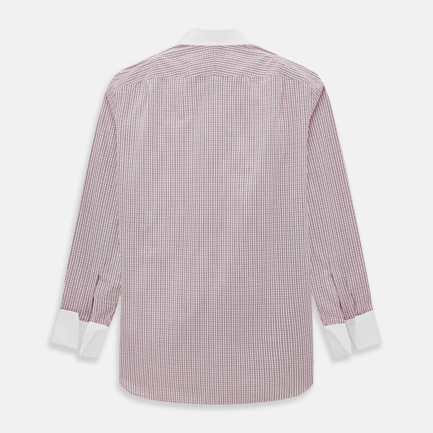 Red Micro Check Shirt with Contrast T&A Collar and Cuffs sold by Turnbull & Asser product image thumbnail 3