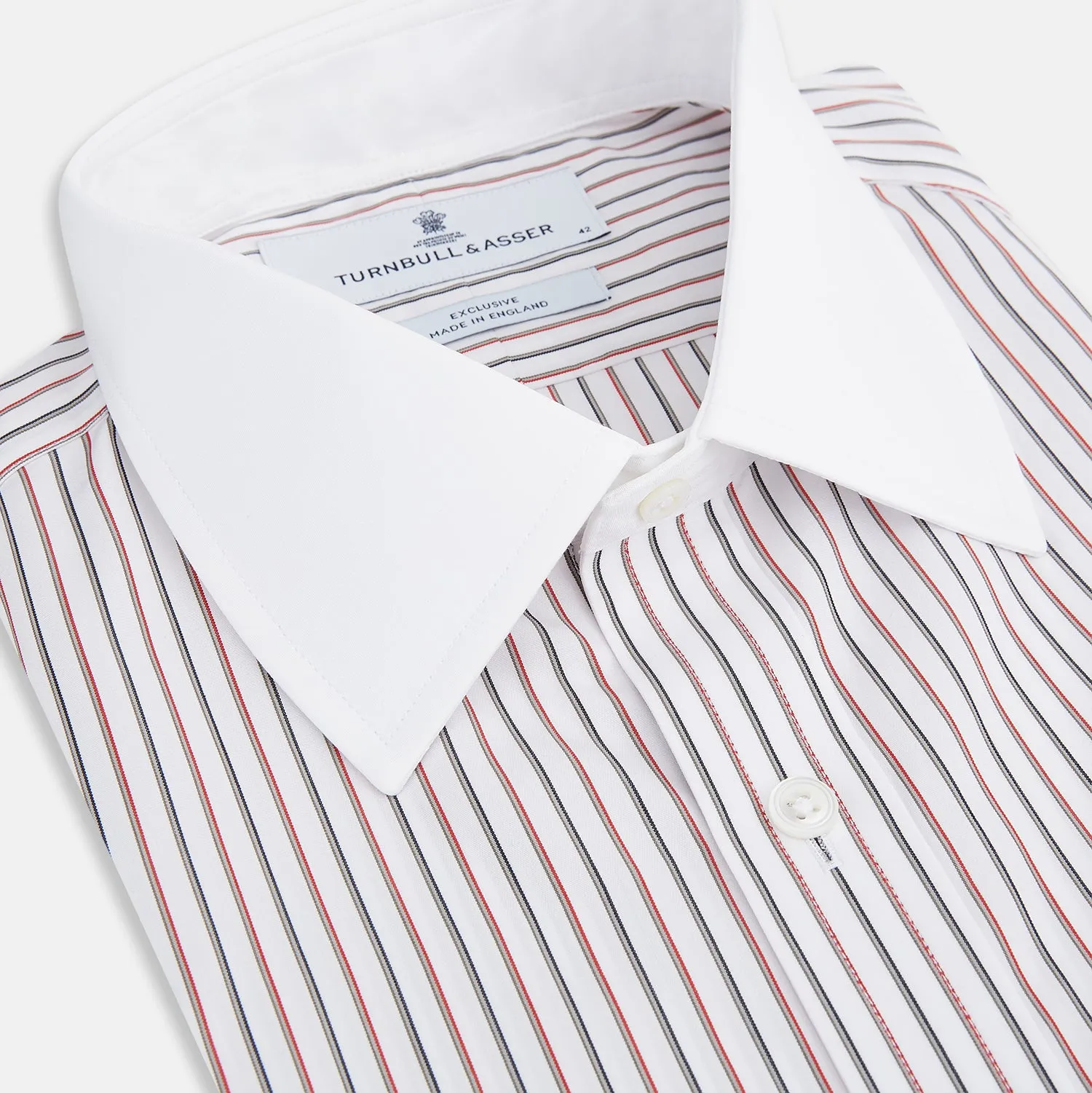 Red Double Stripe Shirt with Contrast T&A Collar and Cuffs sold by Turnbull & Asser product image thumbnail 2