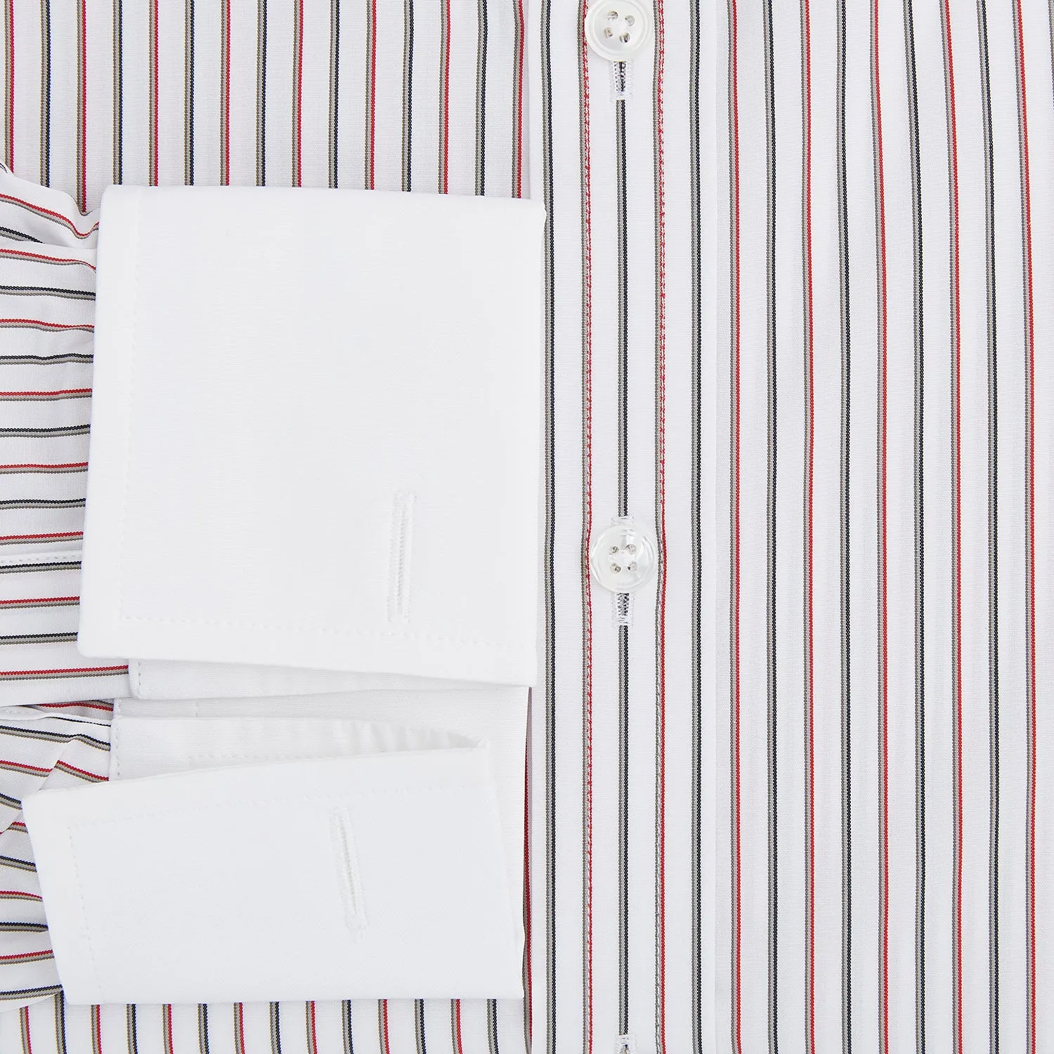 Red Double Stripe Shirt with Contrast T&A Collar and Cuffs sold by Turnbull & Asser product image thumbnail 4