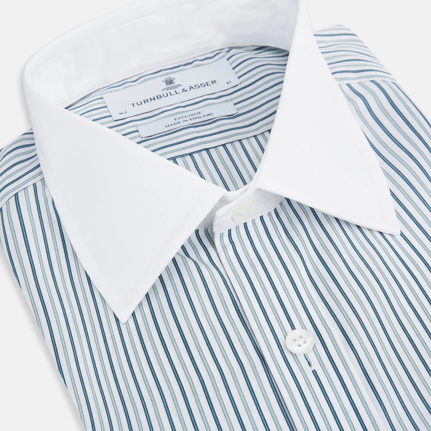 Green Double Stripe Shirt with Contrast T&A Collar and Cuffs sold by Turnbull & Asser product image thumbnail 2