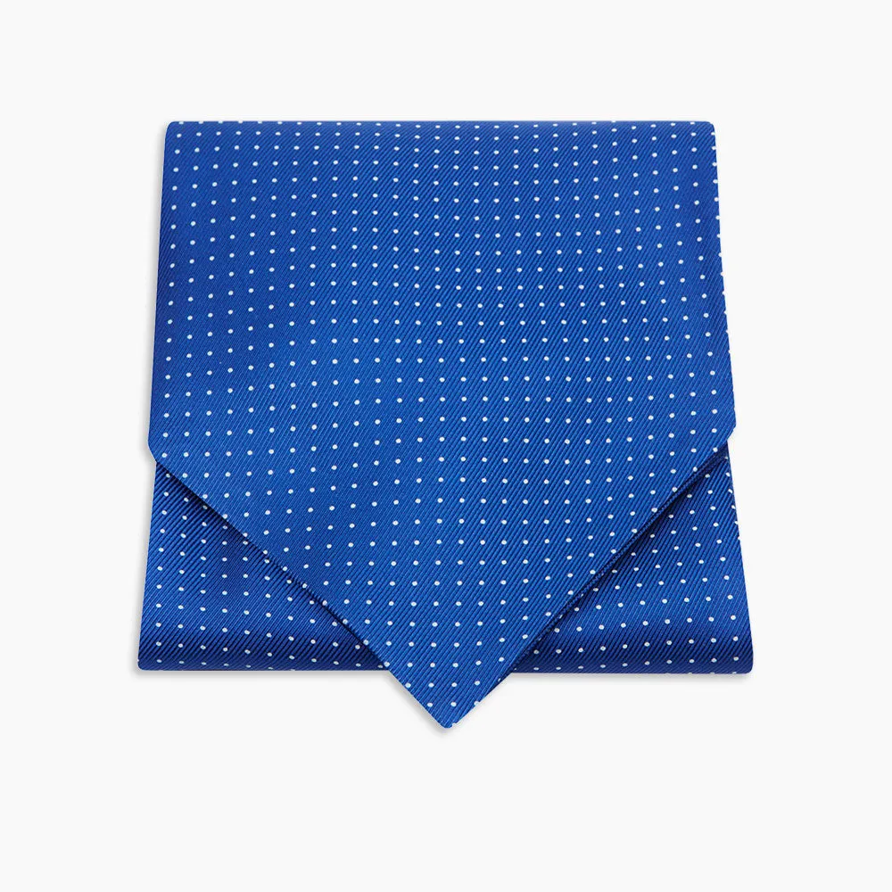 Royal Blue and White Small Spot Silk Ascot Tie sold by Turnbull & Asser product image thumbnail 3