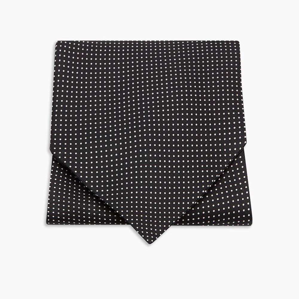 Black and White Mini Spot Silk Cravat sold by Turnbull & Asser product image thumbnail 3