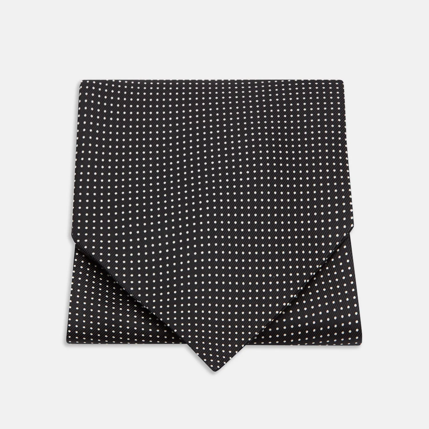 Black and White Mini Spot Silk Cravat sold by Turnbull & Asser