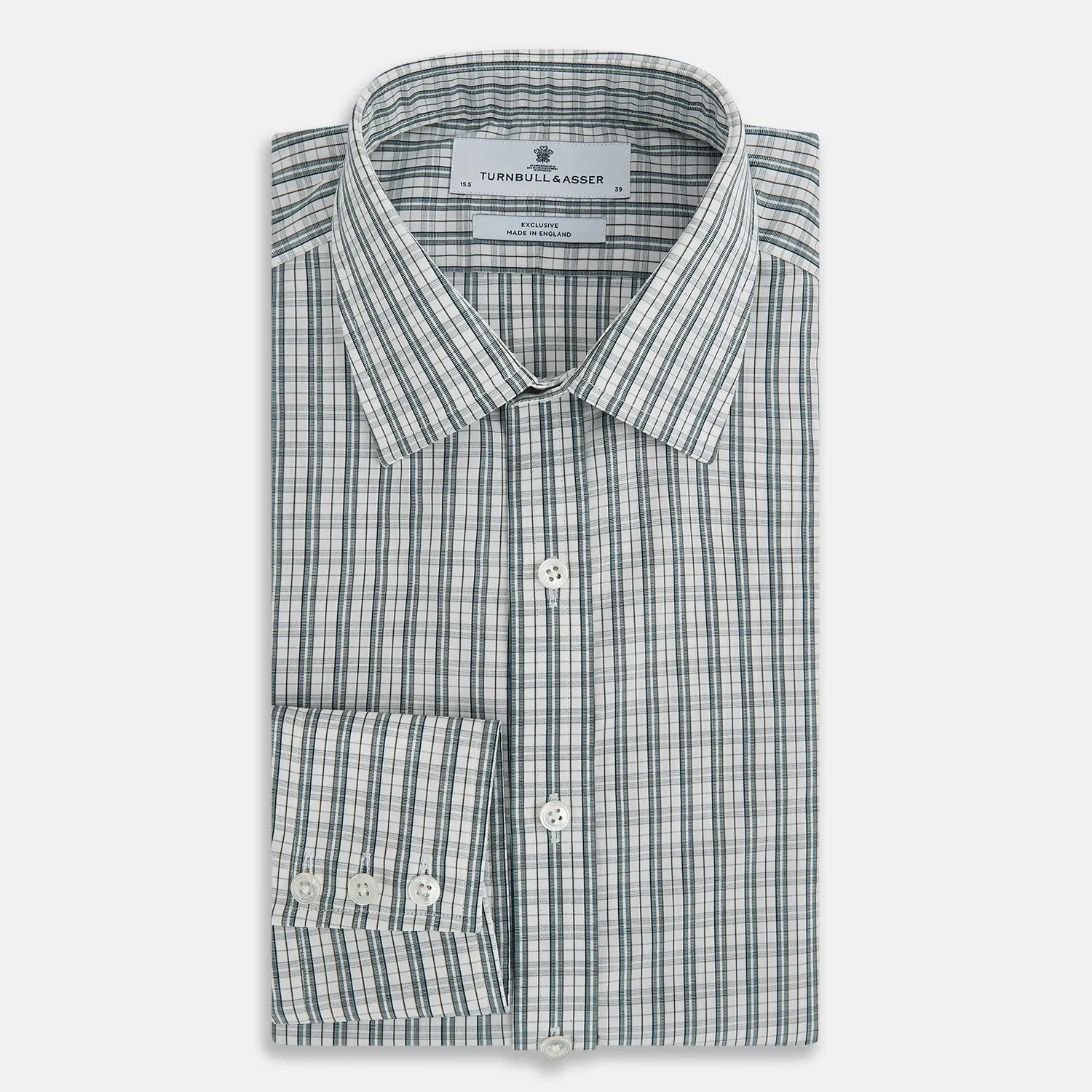 Forest Green Multi Check Mayfair Shirt sold by Turnbull & Asser product image thumbnail 5