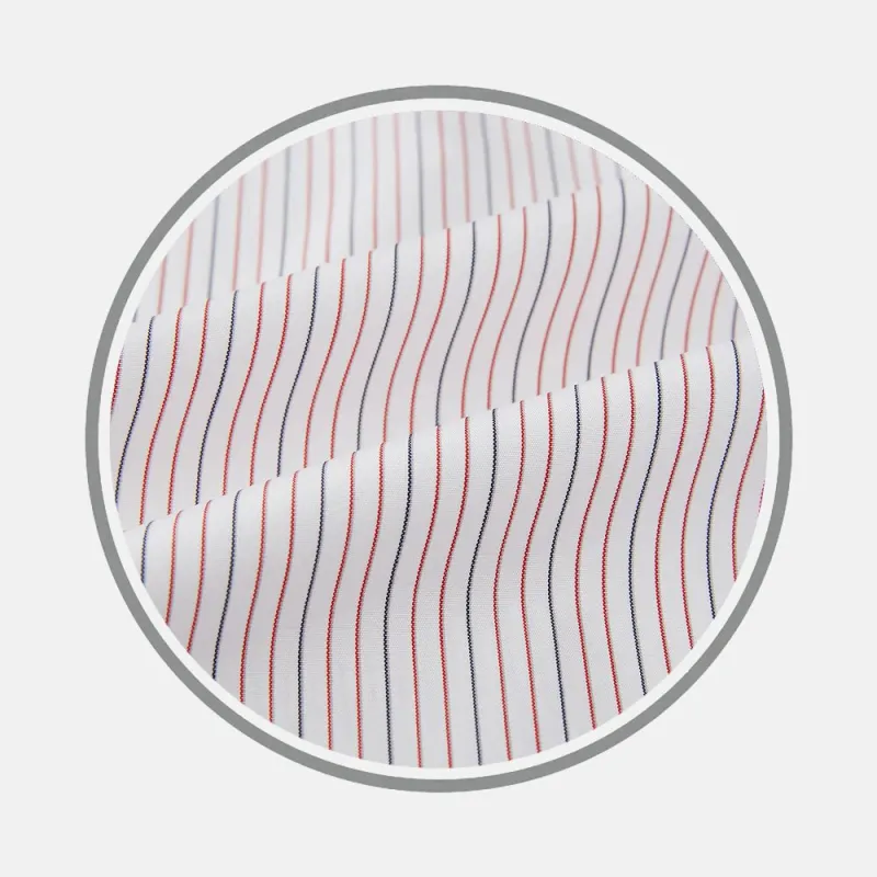 Red and Blue Ticking Stripe Fabric sold by Turnbull & Asser