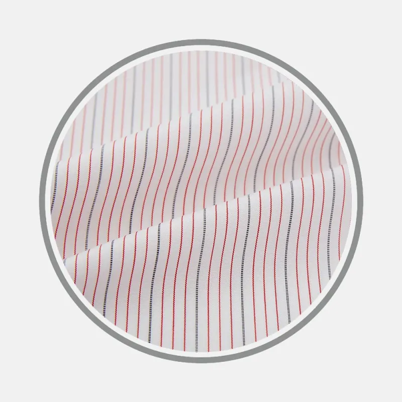Red Hairline Stripe Fabric sold by Turnbull & Asser