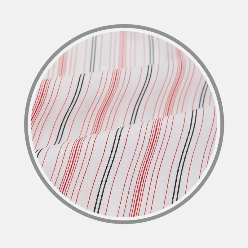 Red Multi Pencil Stripe Fabric sold by Turnbull & Asser